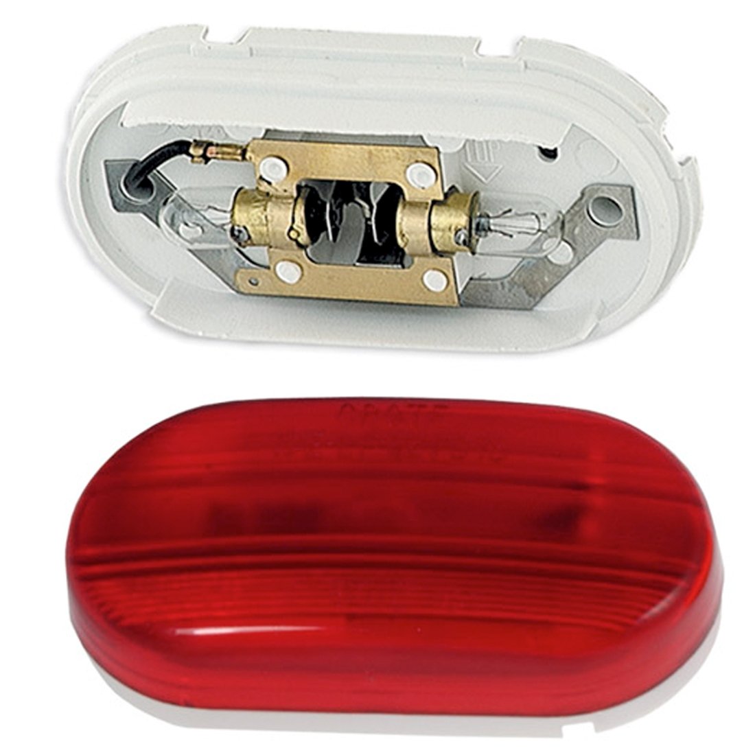 Clearance/Marker 2 Lamp Oval Incandescent - Smooth - Red