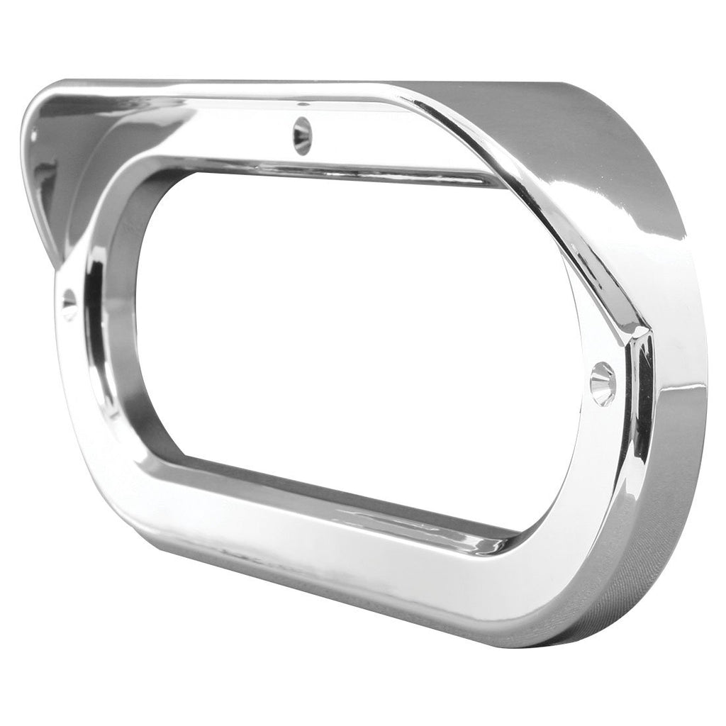 Chrome Plastic Cover with Visor - Oval
