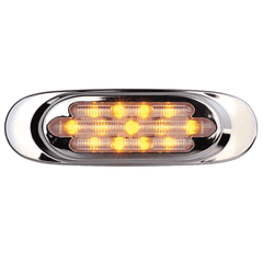 2 Inch x 6.625 Inch Chrome Oval Light - Amber