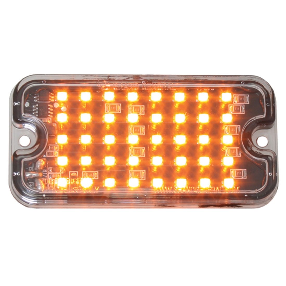 Ultra-Thin Rectangular Strobing LED - Amber LED - Clear Lens