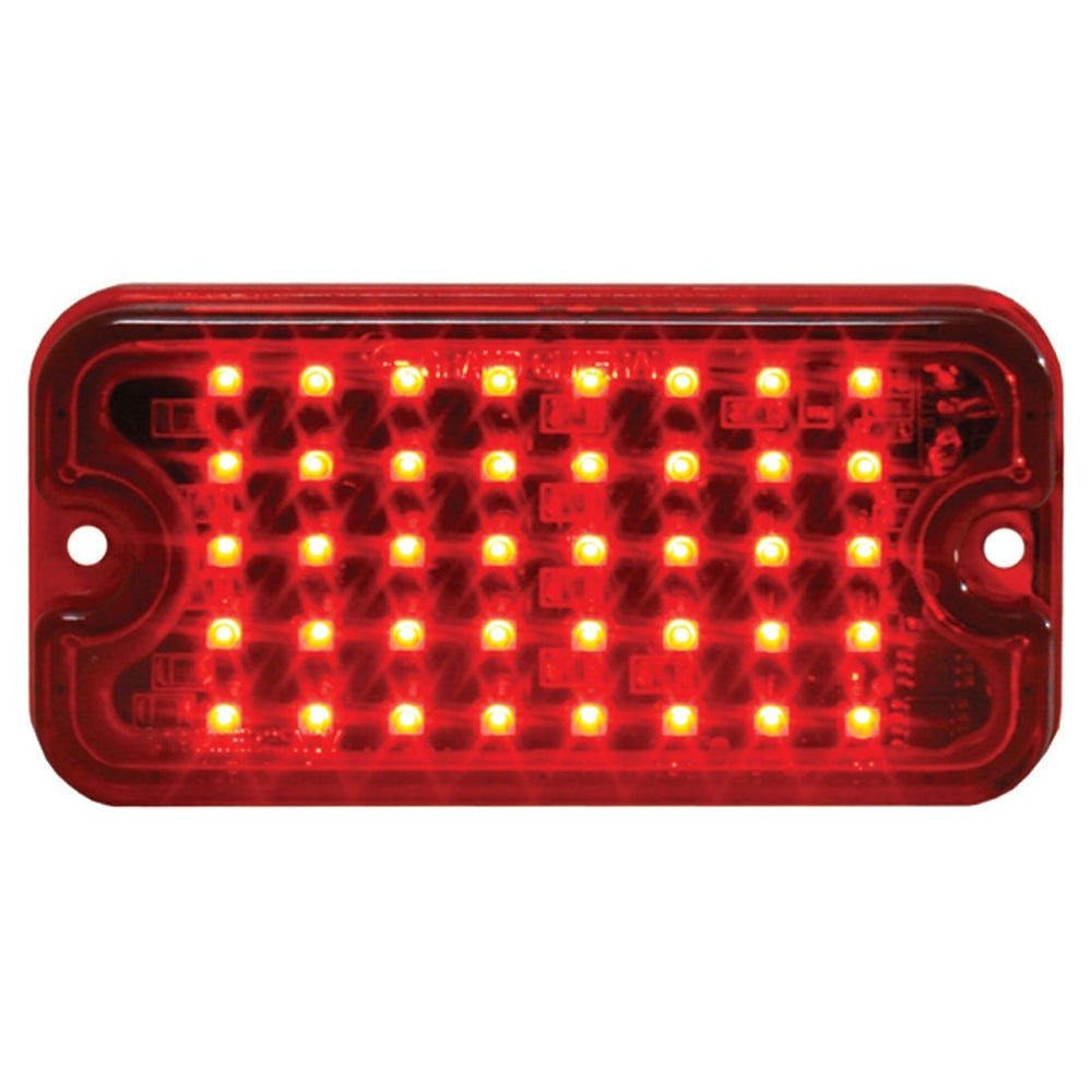 Ultra-Thin Rectangular Strobing LED - Red LED - Red Lens