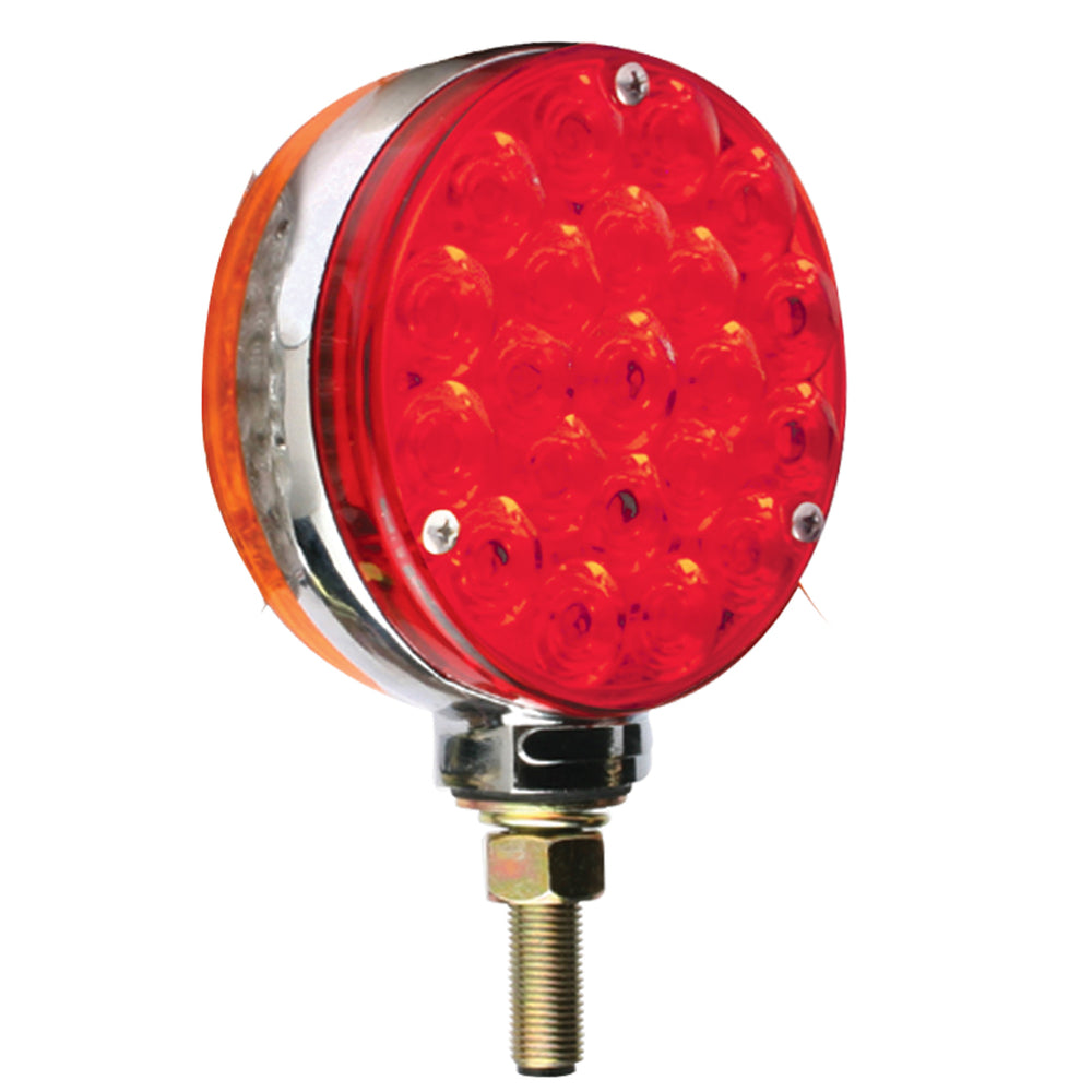 Lollipop Style 4 Inch Round LED Pedestal Lights - Red/Amber