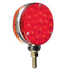 Lollipop Style 4 Inch Round LED Pedestal Lights - Red/Amber