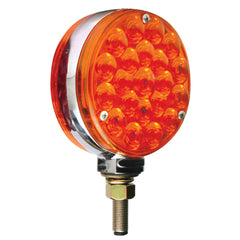 Lollipop Style 4 Inch Round LED Pedestal Lights - Amber/Amber
