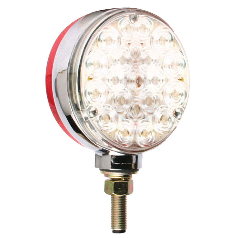 Lollipop Style 4 Inch Round LED Pedestal Lights - Red/Clear