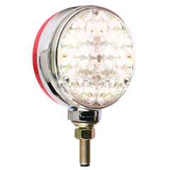 Lollipop Style 4 Inch Round LED Pedestal Lights - Red/Clear