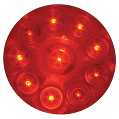4 Inch Round Flat Back LED Tail Light - Red - Stop/Tail/Turn - No Bezel