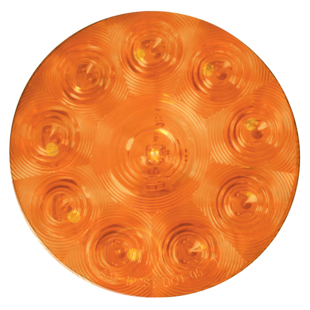 4 Inch Round Flat Back LED Turn Light - Amber - Turn Signal - No Bezel