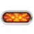 6 Inch Oval Flat Back LED Turn Light with Chrome Bezel -  Amber