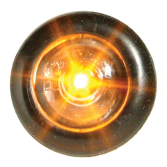Amber 3/4 Inch Mini Button Round Side Marker - Clear Lens