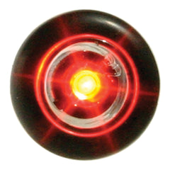 Red 3/4 Inch Mini Button Flat Side Marker - Clear Lens
