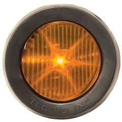 Amber 2 Inch Round Flat Side Marker - Amber Lens