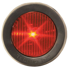 Red 2 Inch Round Flat Side Marker - Red Lens