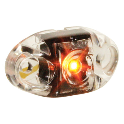 Amber 2 Inch Oval  Flat Side Marker - Clear Lens