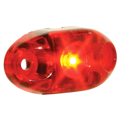 Red 2 Inch Oval  Flat Side Marker - Red Lens