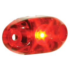 Red 2 Inch Oval  Flat Side Marker - Red Lens