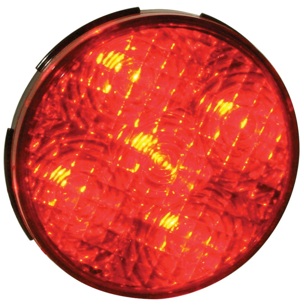 Red 4 Inch Round S-T-T Light - Grommet Mount - Red Lens