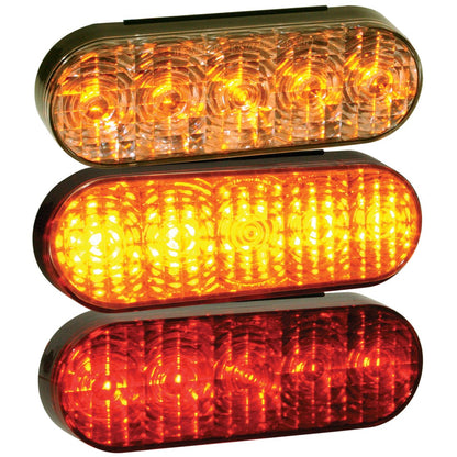 Amber 6 Inch Oval Turn Light - Grommet Mount - Clear Lens