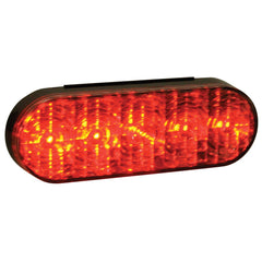 Red 6 Inch Oval S/T/T Light - Grommet Mount - Clear Lens