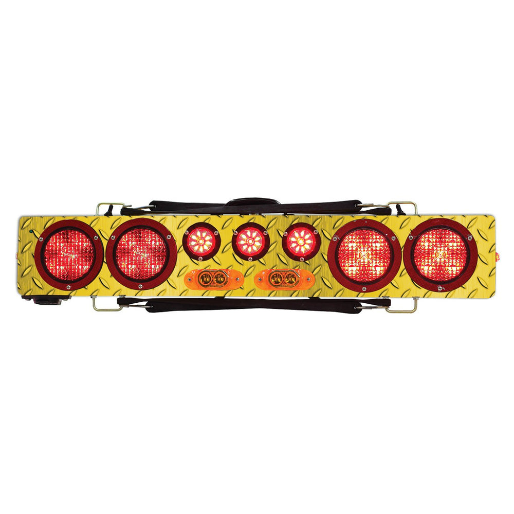 Wireless LED Wide Load Bar with Strobes - Diamond Plate Finish