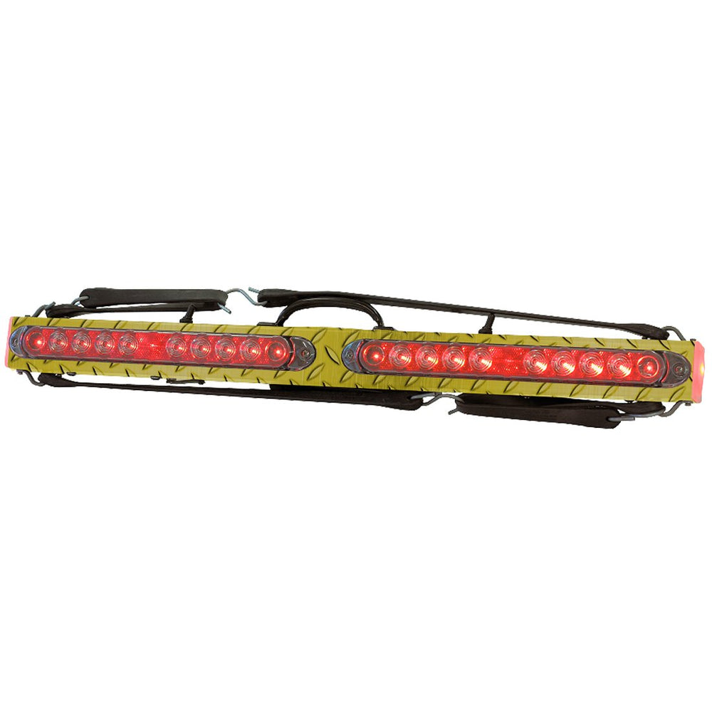 31 Inch Low Profile Wireless LED Tow Bar Withbackup Lights - Diamond Plate Finish