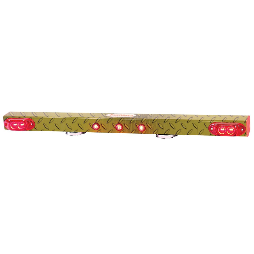 32 Inch Wireless Tow Light with Red Turn Signals - Diamond Plate Finish