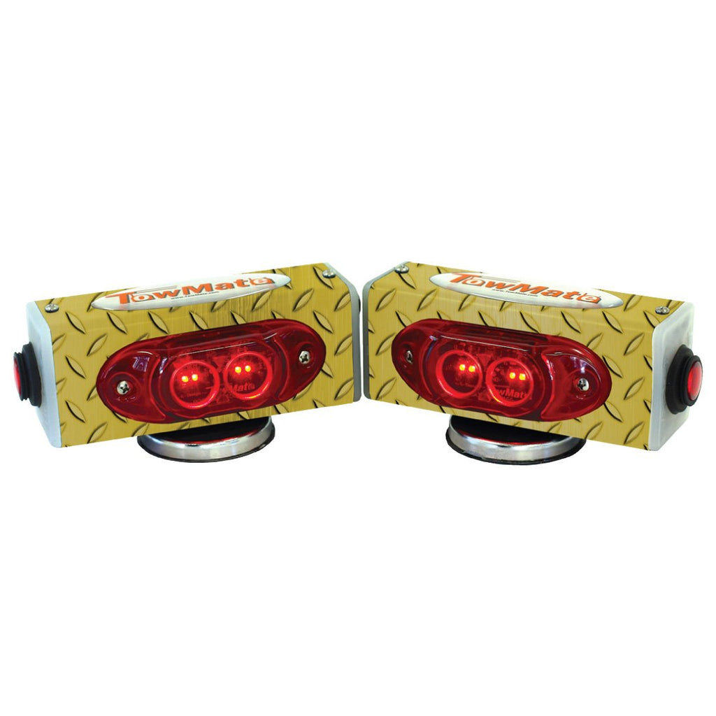 Wireless Split Tow Lights with End Markers - Diamond Plate Finish