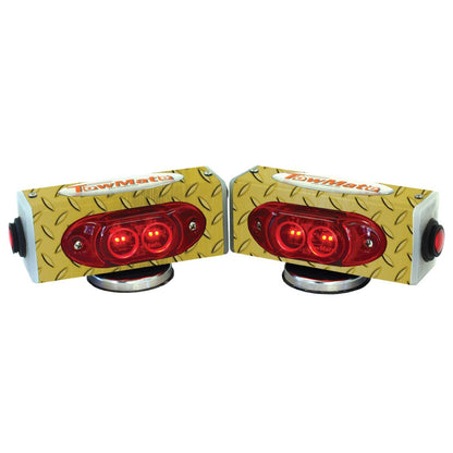 Wireless Split Tow Lights with End Markers - Diamond Plate Finish