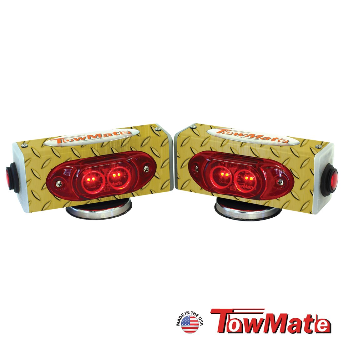 Wireless Split Tow Lights with End Markers - Diamond Plate Finish