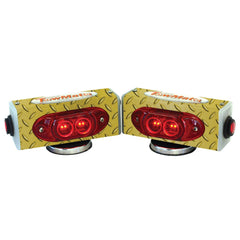 Wireless Split Tow Lights with End Markers - Diamond Plate Finish
