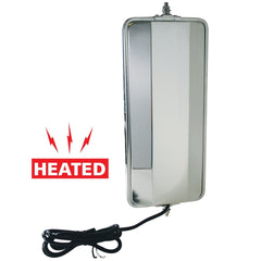 Truck Mirror 7 Inch x 16 Inch Angle Back - Stainless Heated