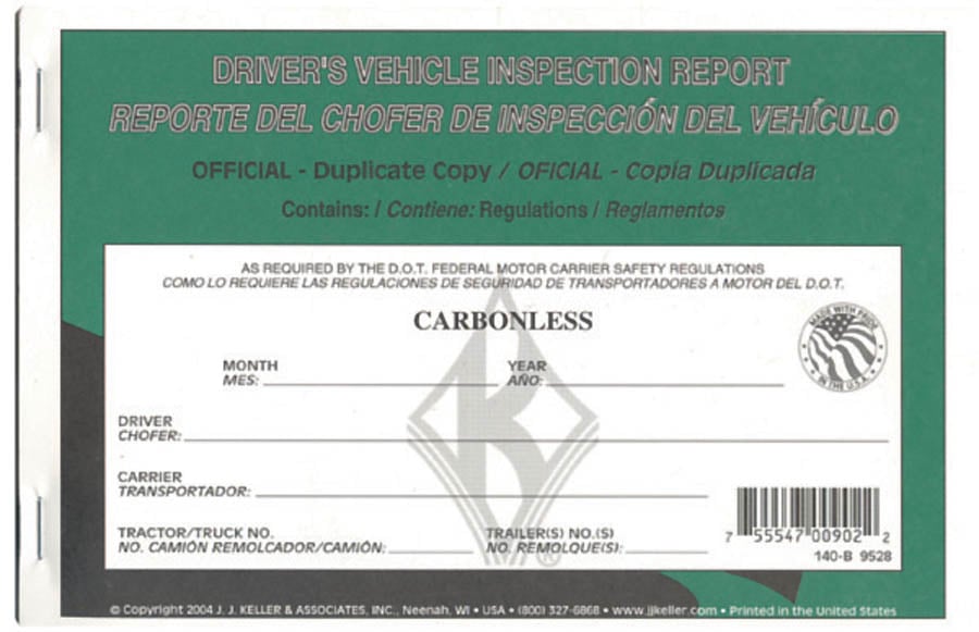 Driver Vehicle Inspection Report - Bilingual - Pack of 12 Books