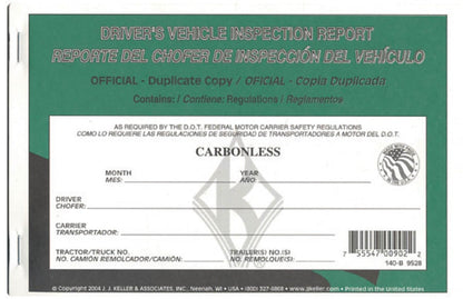 Driver Vehicle Inspection Report - Bilingual - Pack of 12 Books