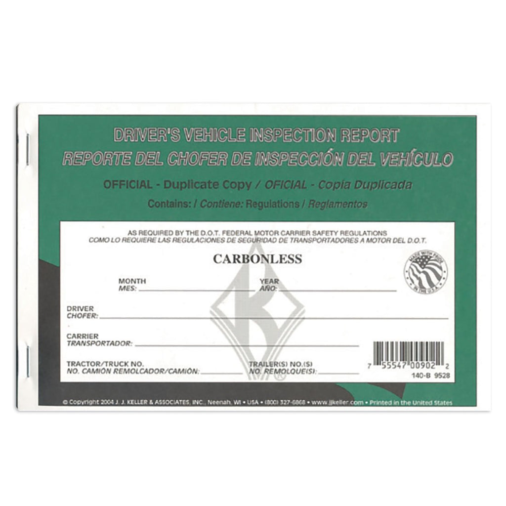 Driver Vehicle Inspection Report - Bilingual - Pack of 12 Books
