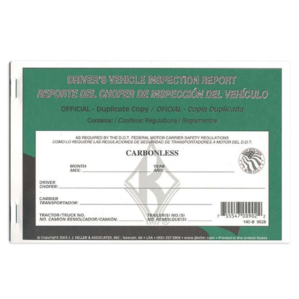 Driver Vehicle Inspection Report - Bilingual - Pack of 12 Books