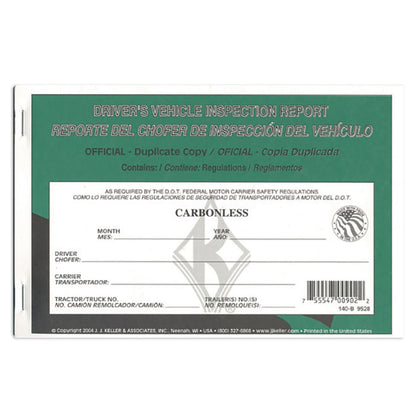 Driver Vehicle Inspection Report - Bilingual - Pack of 12 Books