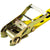 VULCAN Ratchet Strap with Flat Hooks - 2 Inch x 30 Foot - Classic Yellow - 3,300 Pound Safe Working Load