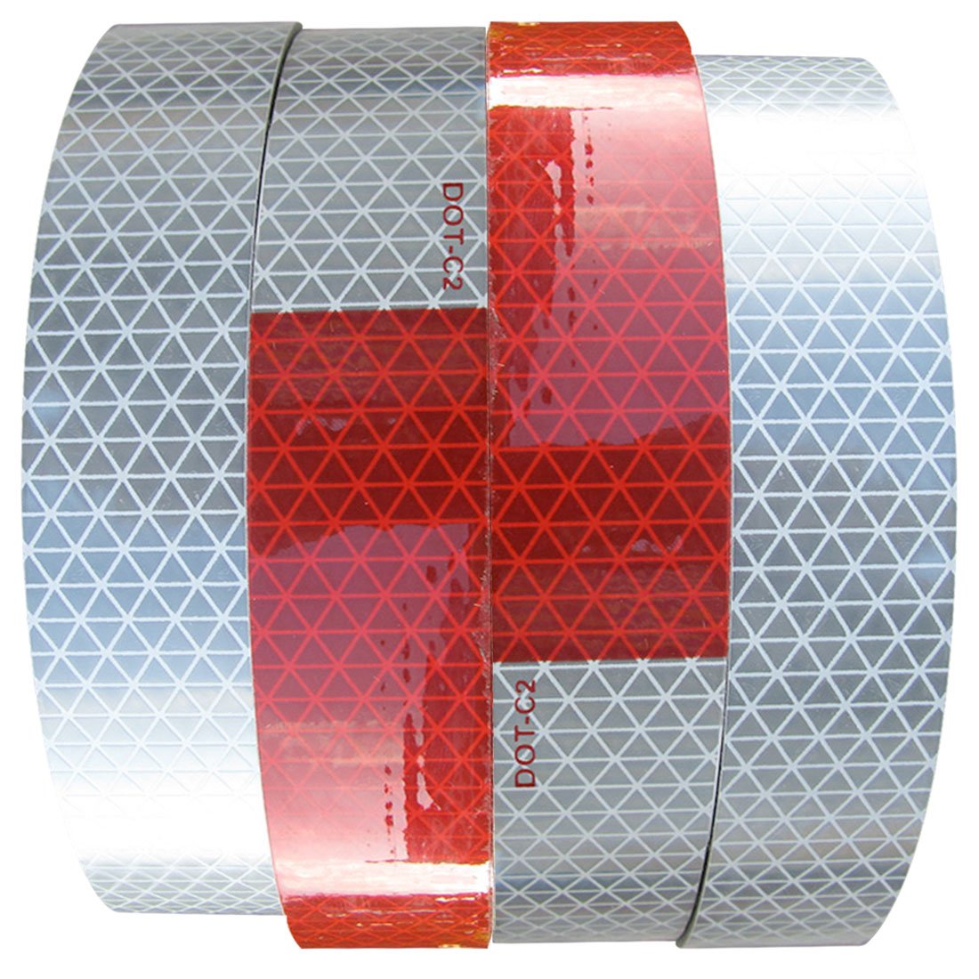 Reflexite 1 Inch x 150' Roll Red & White Reflective Tape