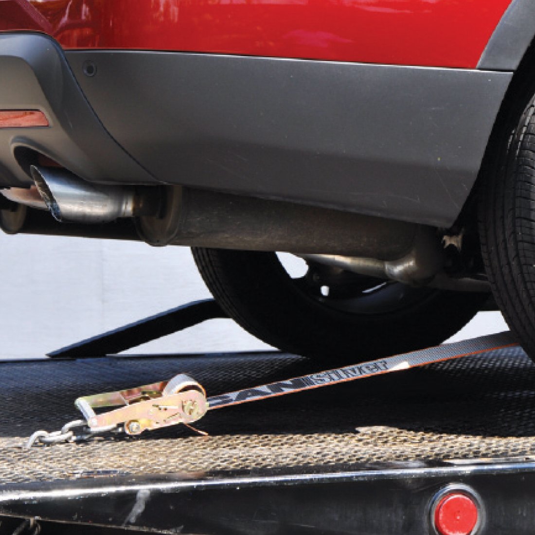 VULCAN Car Tie Down with Chain Tail Ratchet - Snap Hook - 96 Inch - Silver Series - 3,300 Pound Safe Working Load