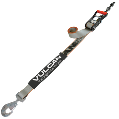 VULCAN Car Tie Down with Chain Tail Ratchet - Snap Hook - 96 Inch - Silver Series - 3,300 Pound Safe Working Load