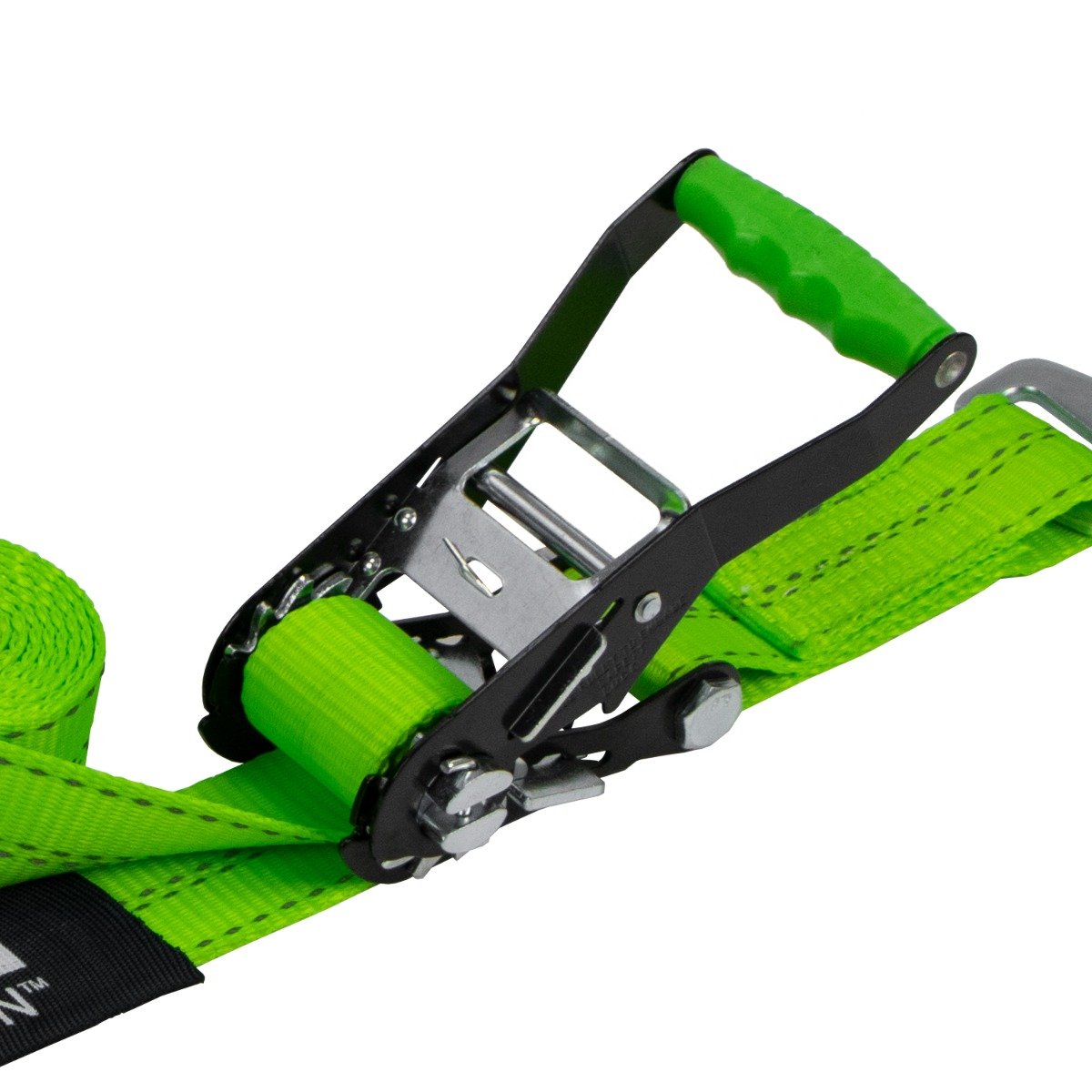 VULCAN Car Tie Down with Twisted Snap Hooks - 2 Inch x 96 Inch - 2 Pack - High-Viz - 3,300 Pound Safe Working Load