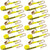 VULCAN Ratchet Strap with Chain Anchors - 2 Inch x 27 Foot, 10 Pack - Classic Yellow - 3,600 Pound Safe Working Load