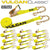 VULCAN Ratchet Strap with Chain Anchors - 2 Inch x 30 Foot, 10 Pack - Classic Yellow - 3,600 Pound Safe Working Load