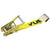 VULCAN Ratchet Strap with Flat Hooks - 2 Inch x 27 Foot - 2 Pack - YELLOW - 3,300 Pound Safe Working Load