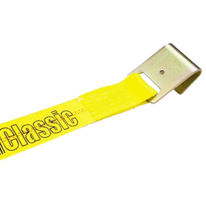 VULCAN Ratchet Strap with Flat Hooks - 2 Inch x 27 Foot - 2 Pack - YELLOW - 3,300 Pound Safe Working Load