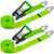 VULCAN Ratchet Strap with Wire Hooks 2 Inch x 30 Foot - 2 Pack - High Viz - 3,300 Pound Safe Working Load