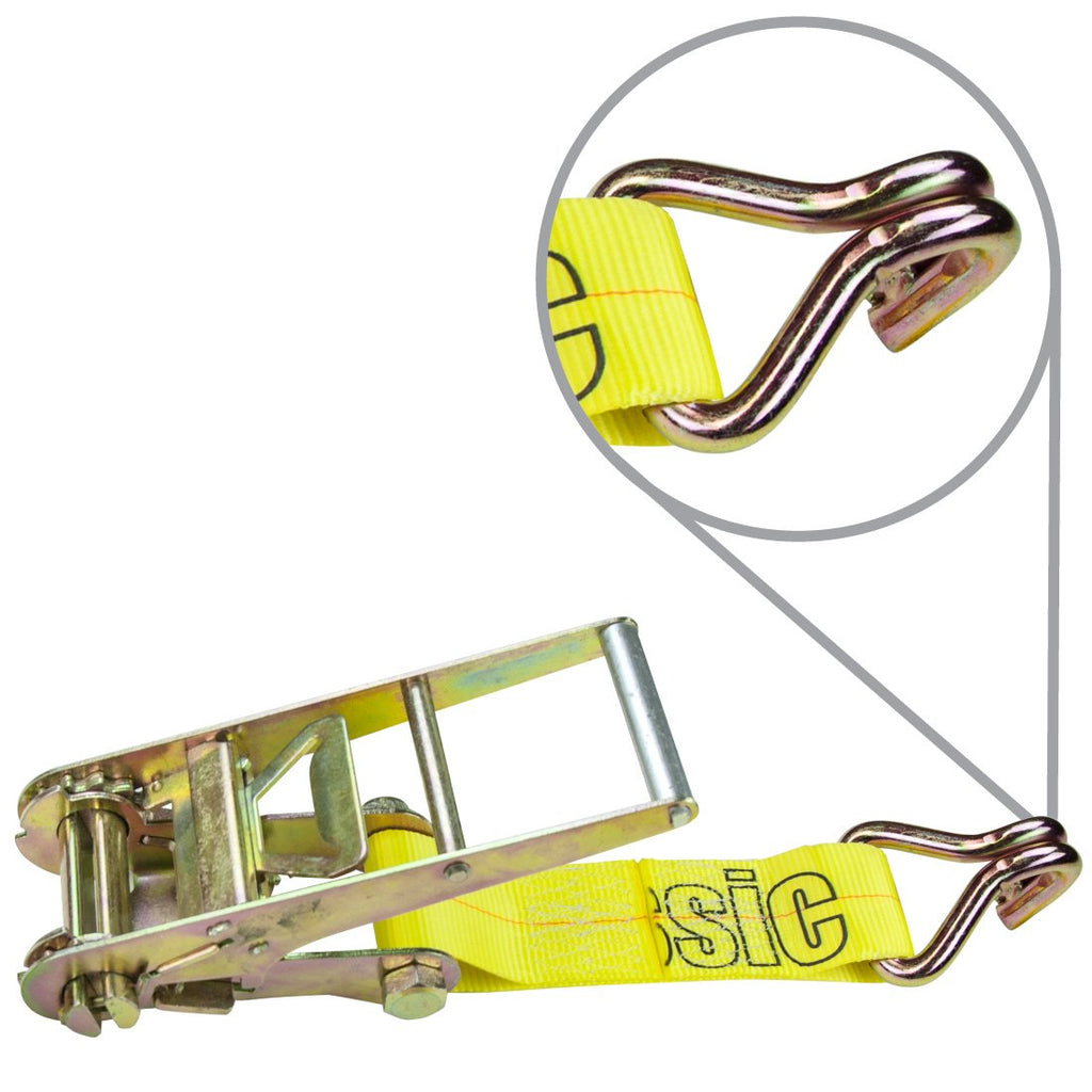 VULCAN Ratchet Strap Short End with Wire Hook - 3 Inch