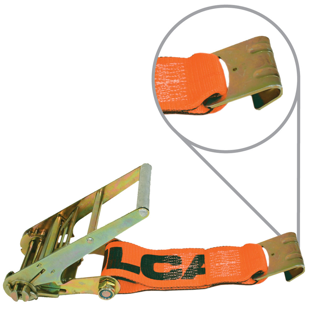 VULCAN Ratchet Strap Short End with Flat Hook - 4 Inch - PROSeries