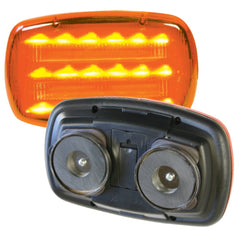 Magnetic LED Flasher Amber - H.D. Flat Back