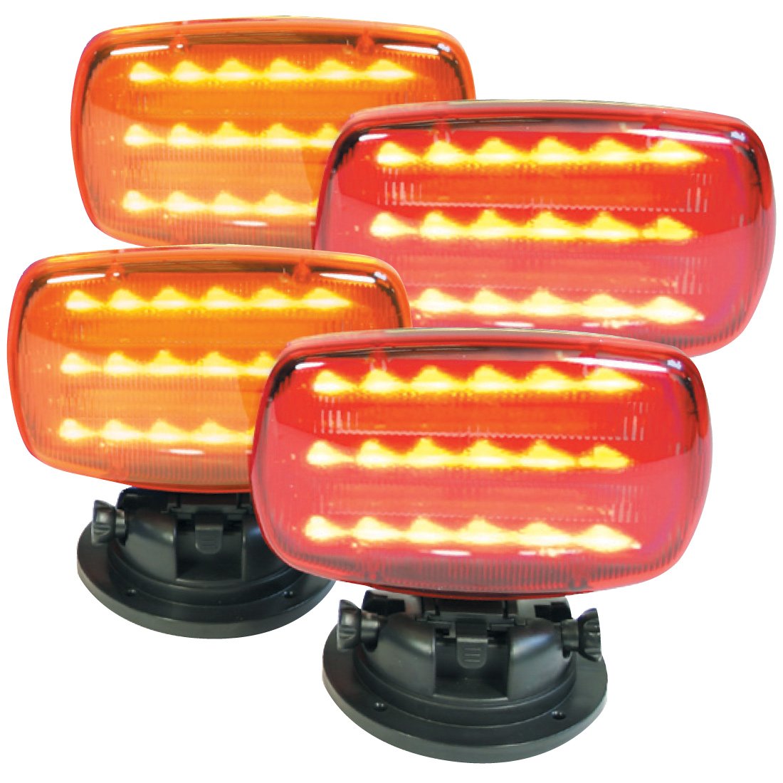 Flasher Set - (2) Amber, (2) Red (H.D. Tilt Base)